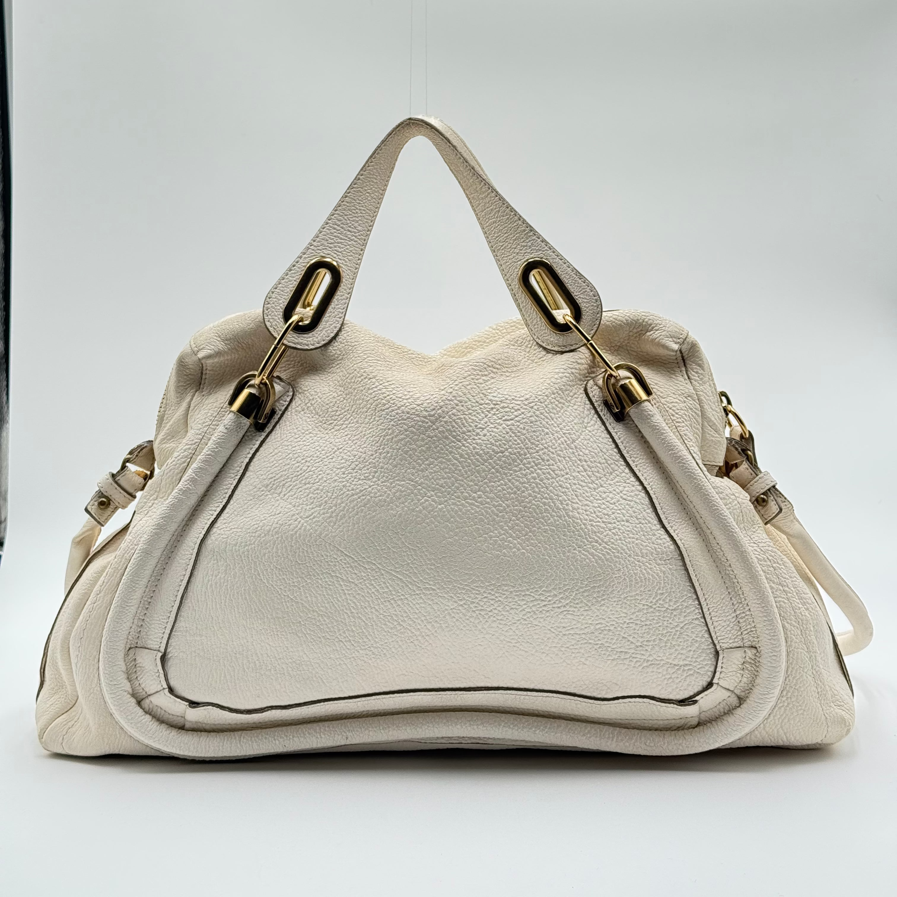 Chloé White Leather Paraty GM