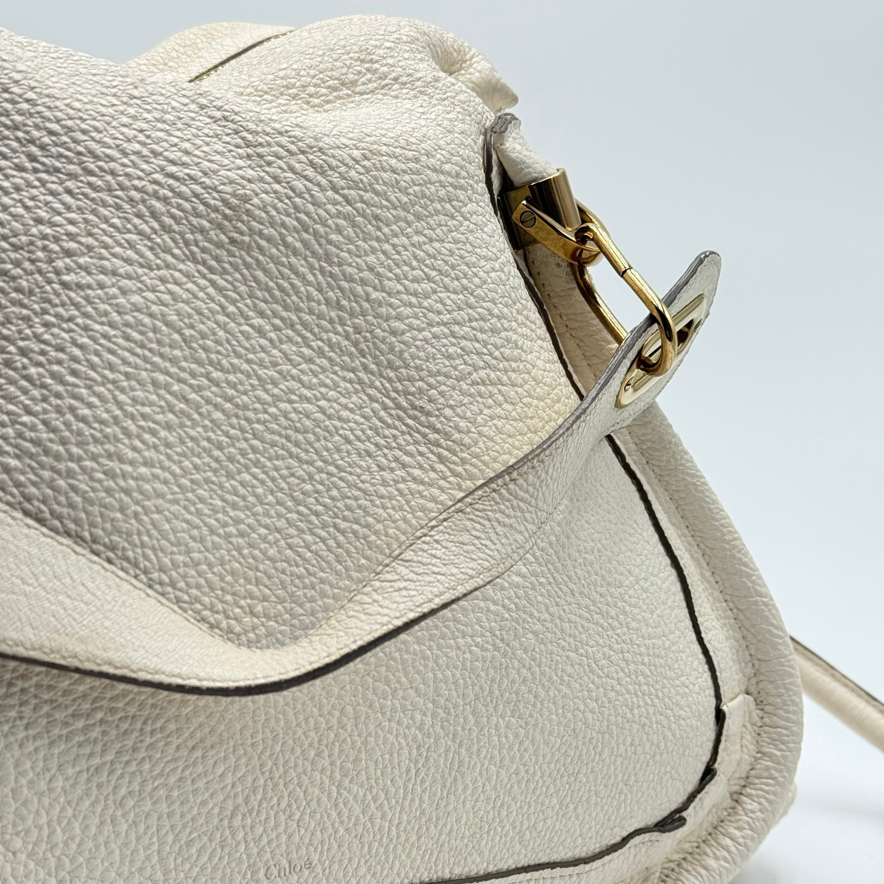 Chloé White Leather Paraty GM