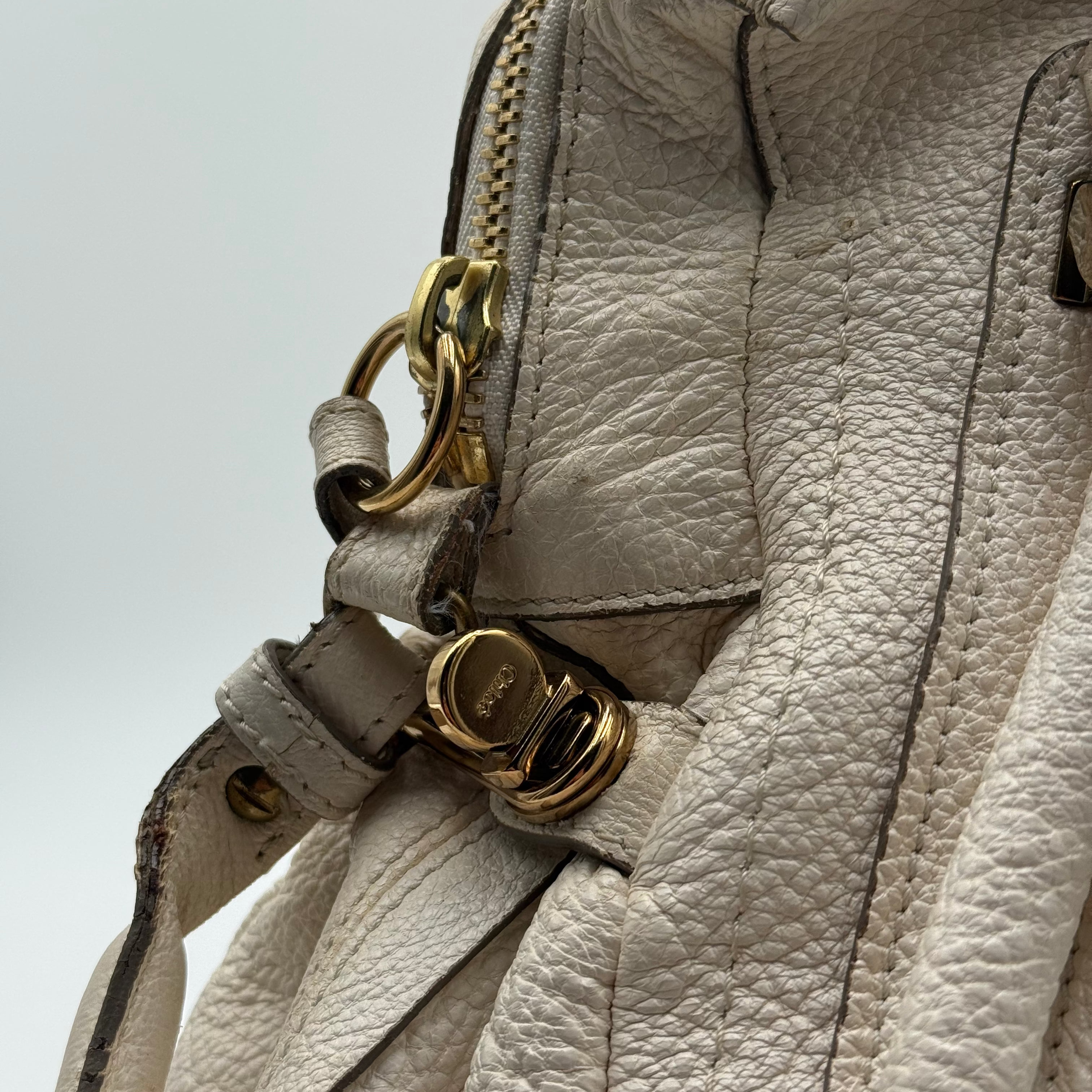 Chloé White Leather Paraty GM