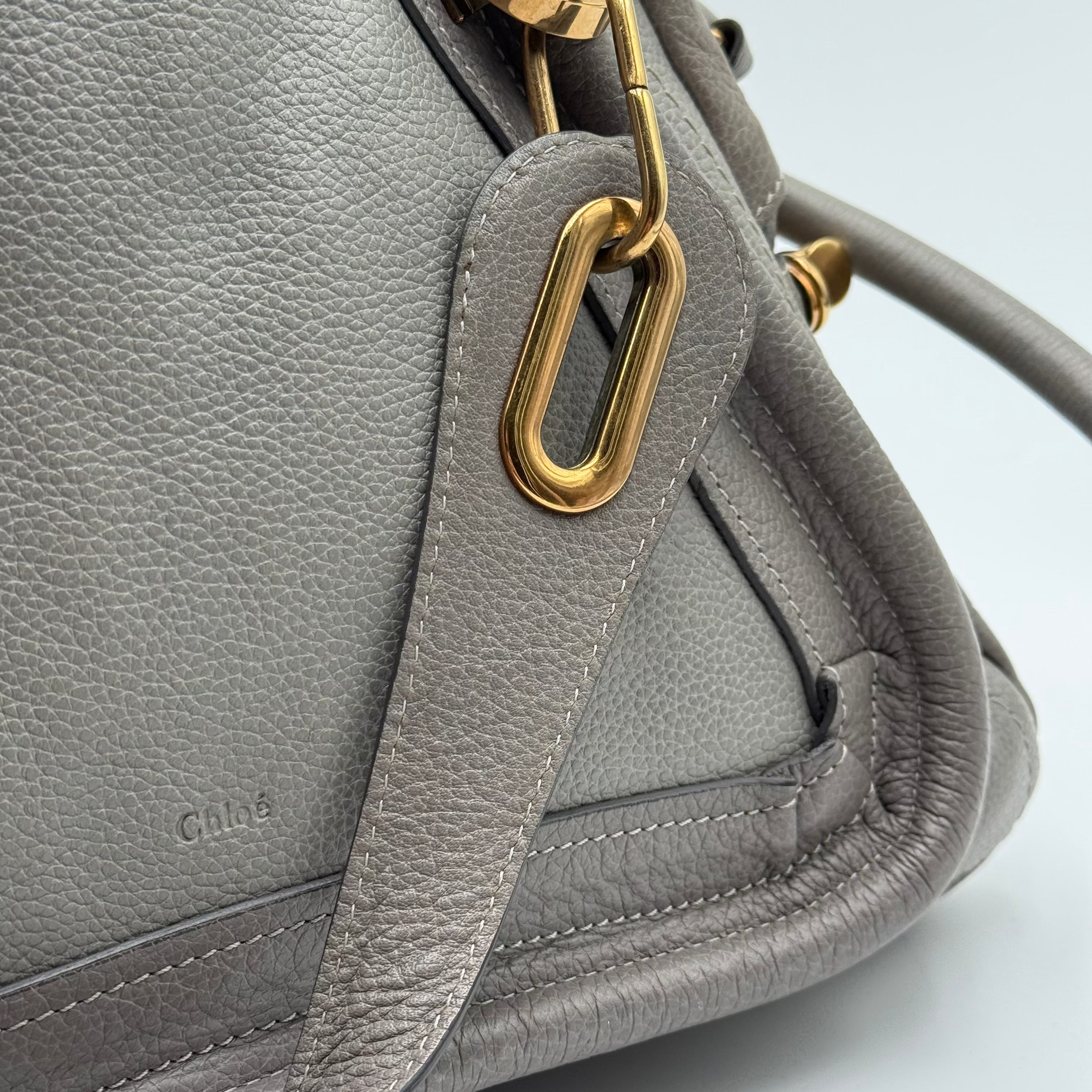 Chloé Grey Elephant Leather Paraty MM