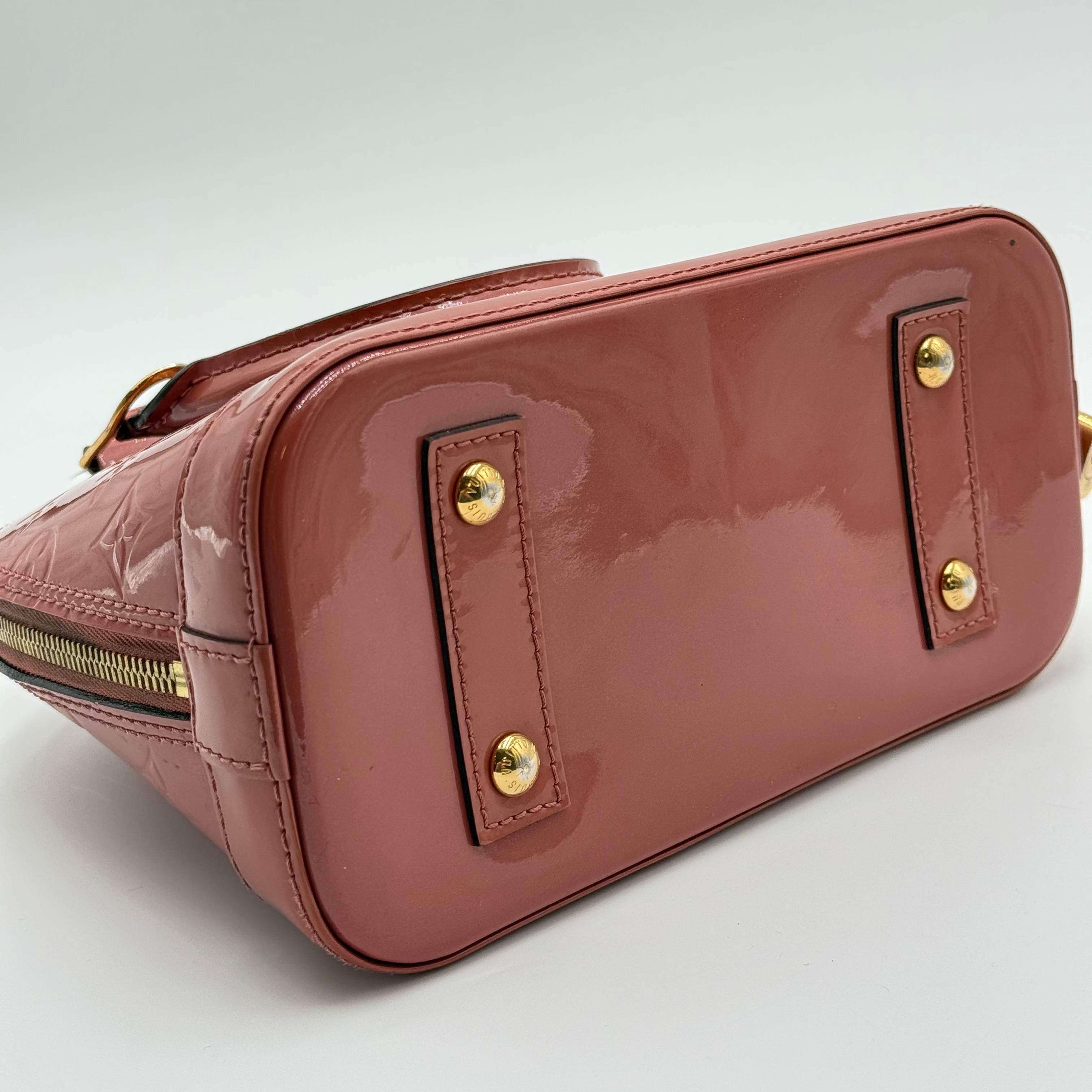 Louis Vuitton Rose Velour Patent Leather Alma BB