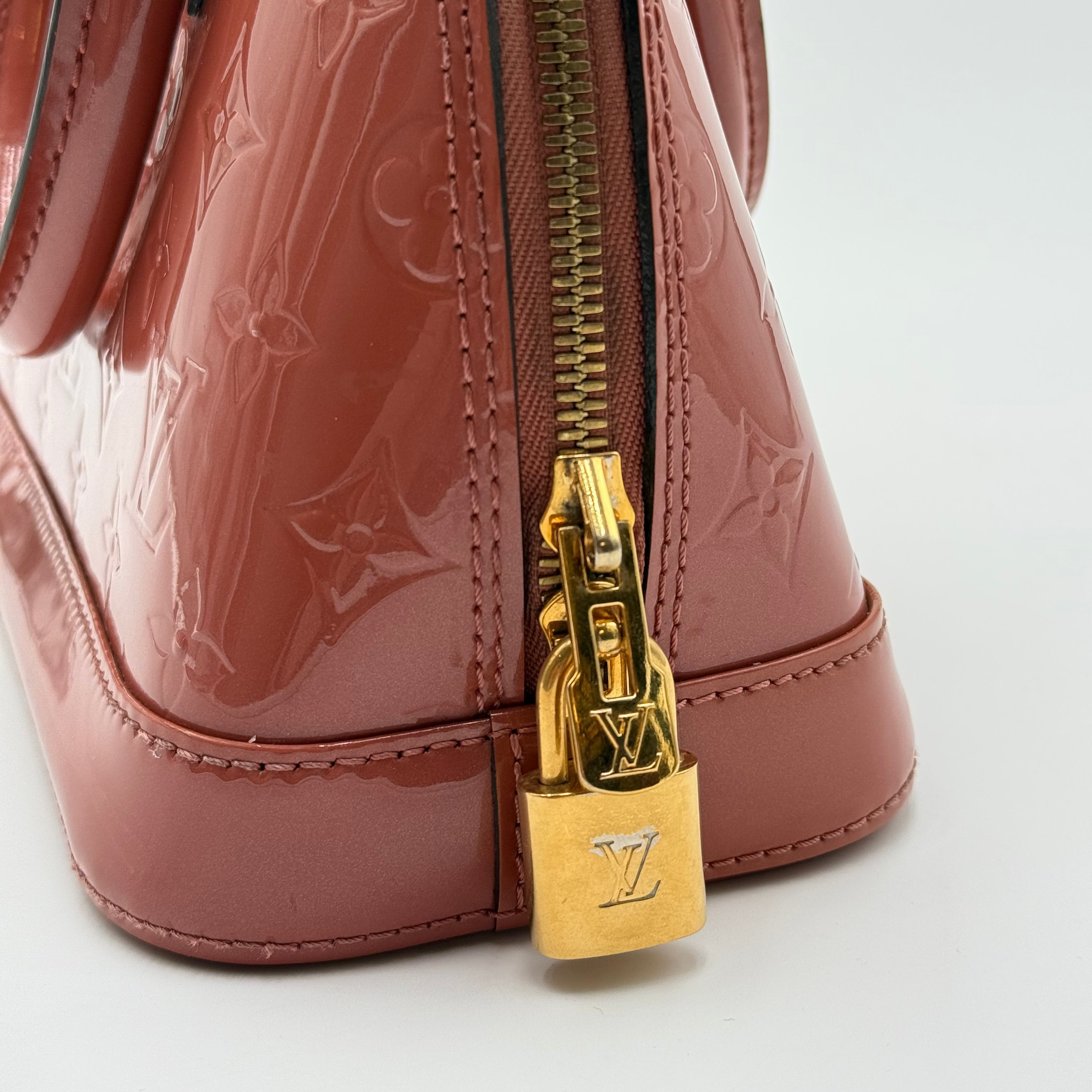Louis Vuitton Rose Velour Patent Leather Alma BB