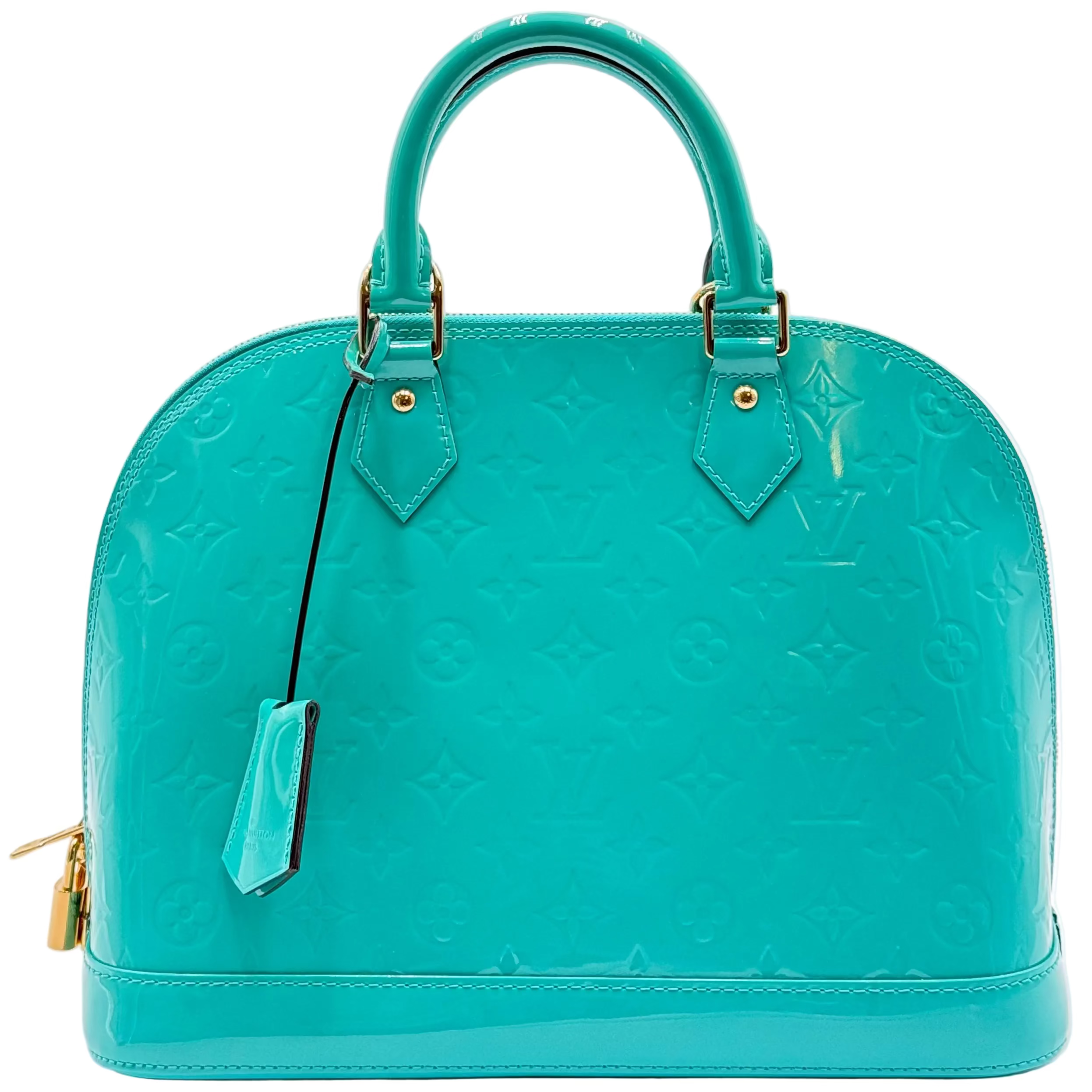 Louis Vuitton Turquoise Patent Leather Alma PM