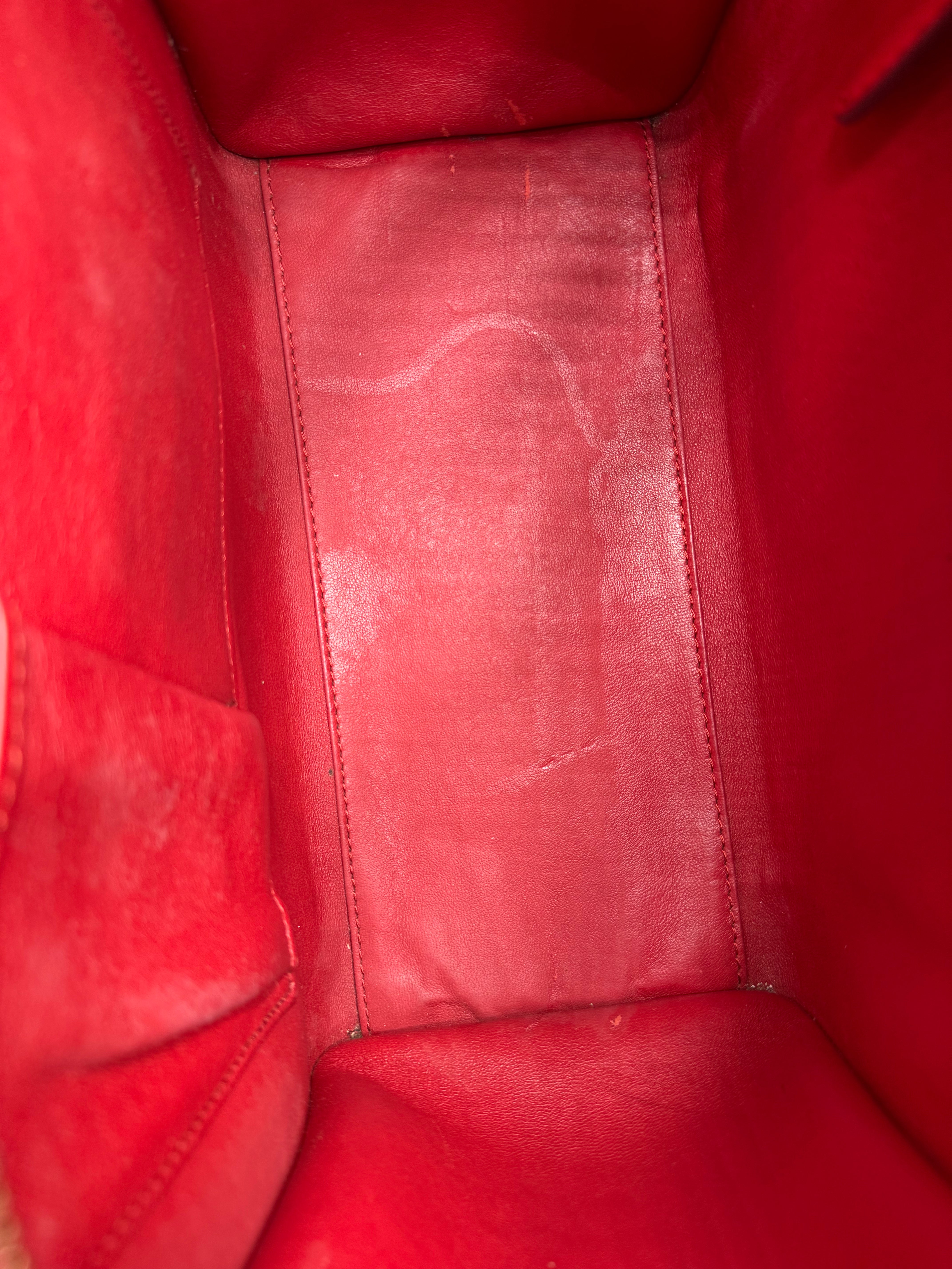 Celine Red Python Leather Micro Luggage