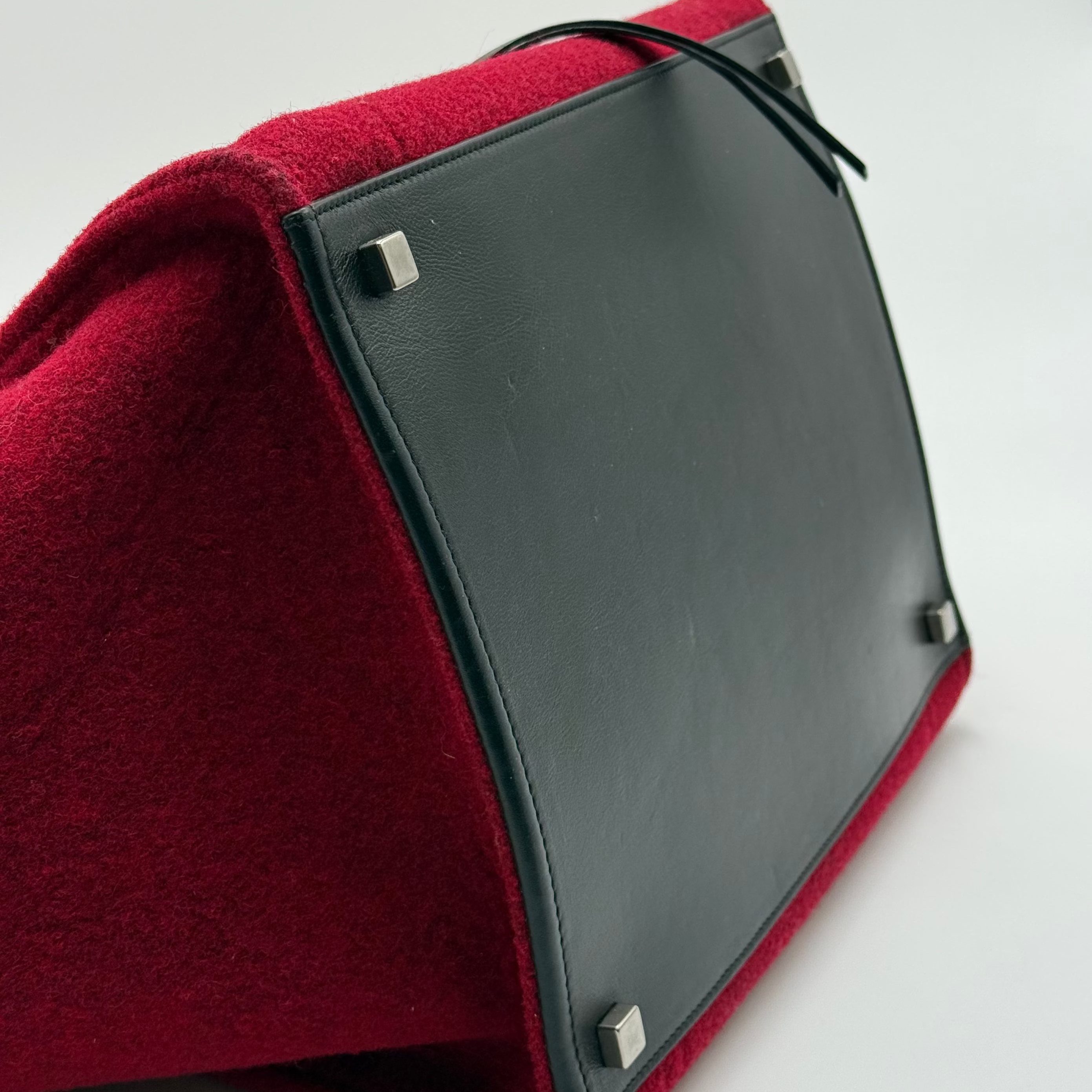 Celine Red Black Felt Phantom Luggage
