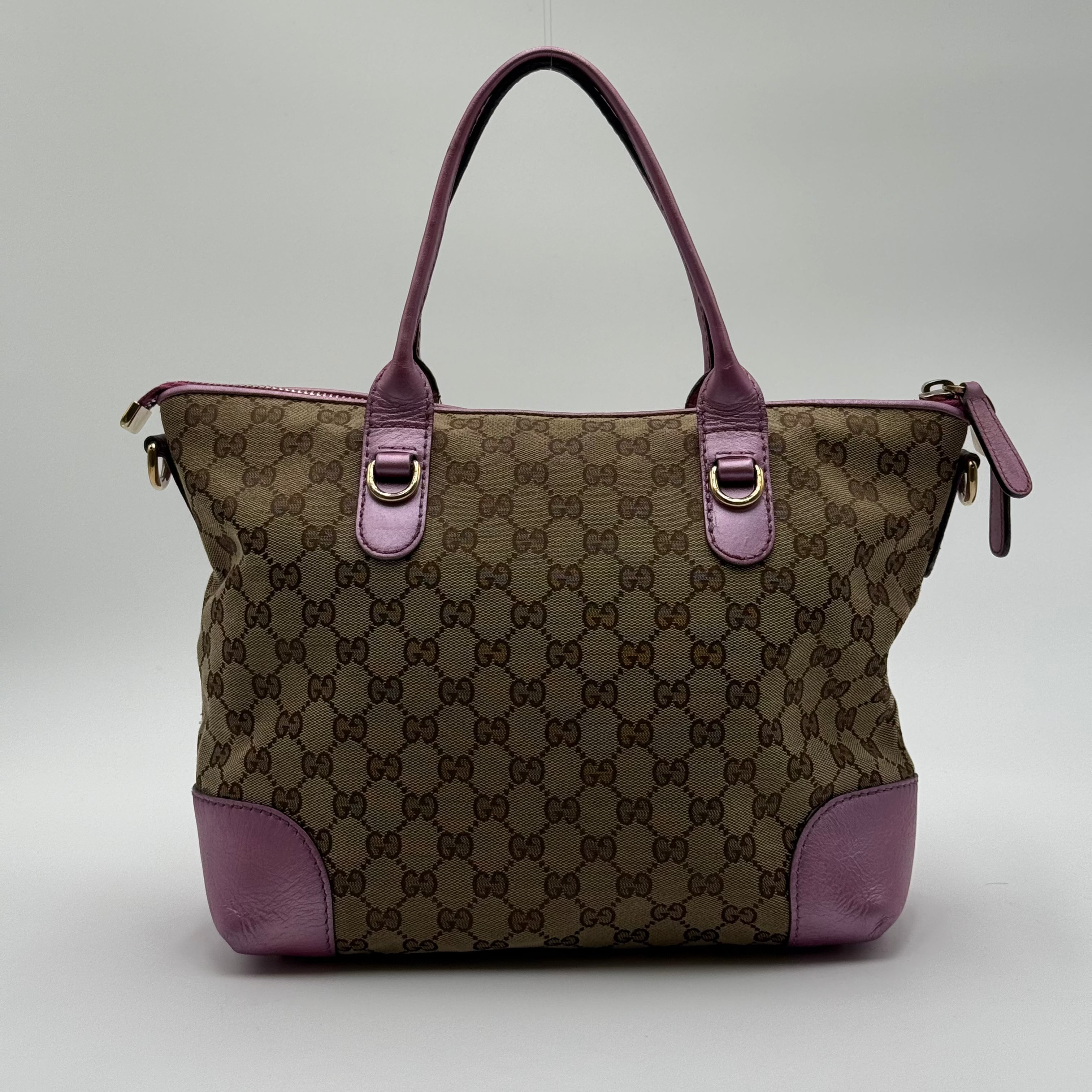 Gucci Heart Bit Guccisima GG Canvas Metallic Pink