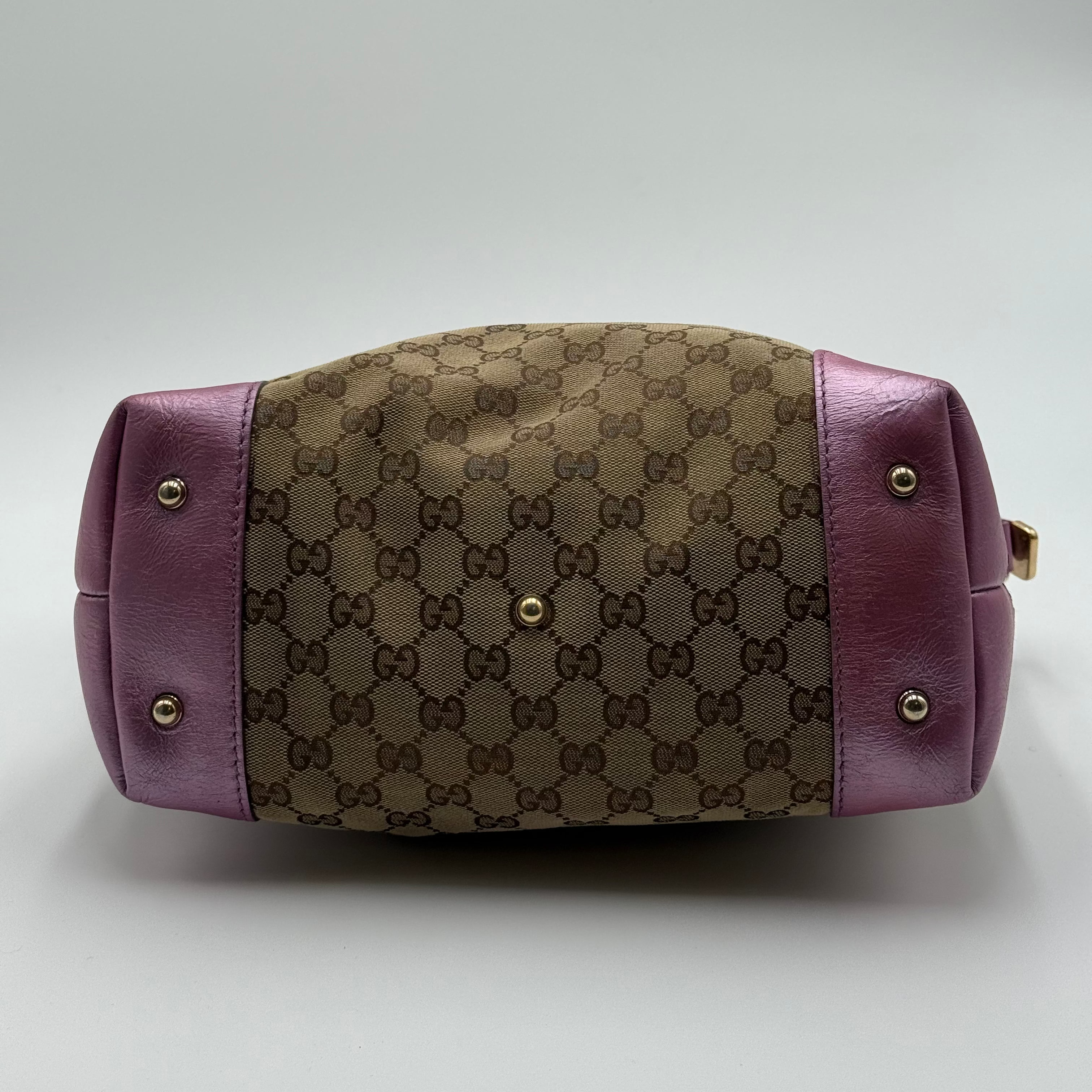 Gucci Heart Bit Guccisima GG Canvas Metallic Pink