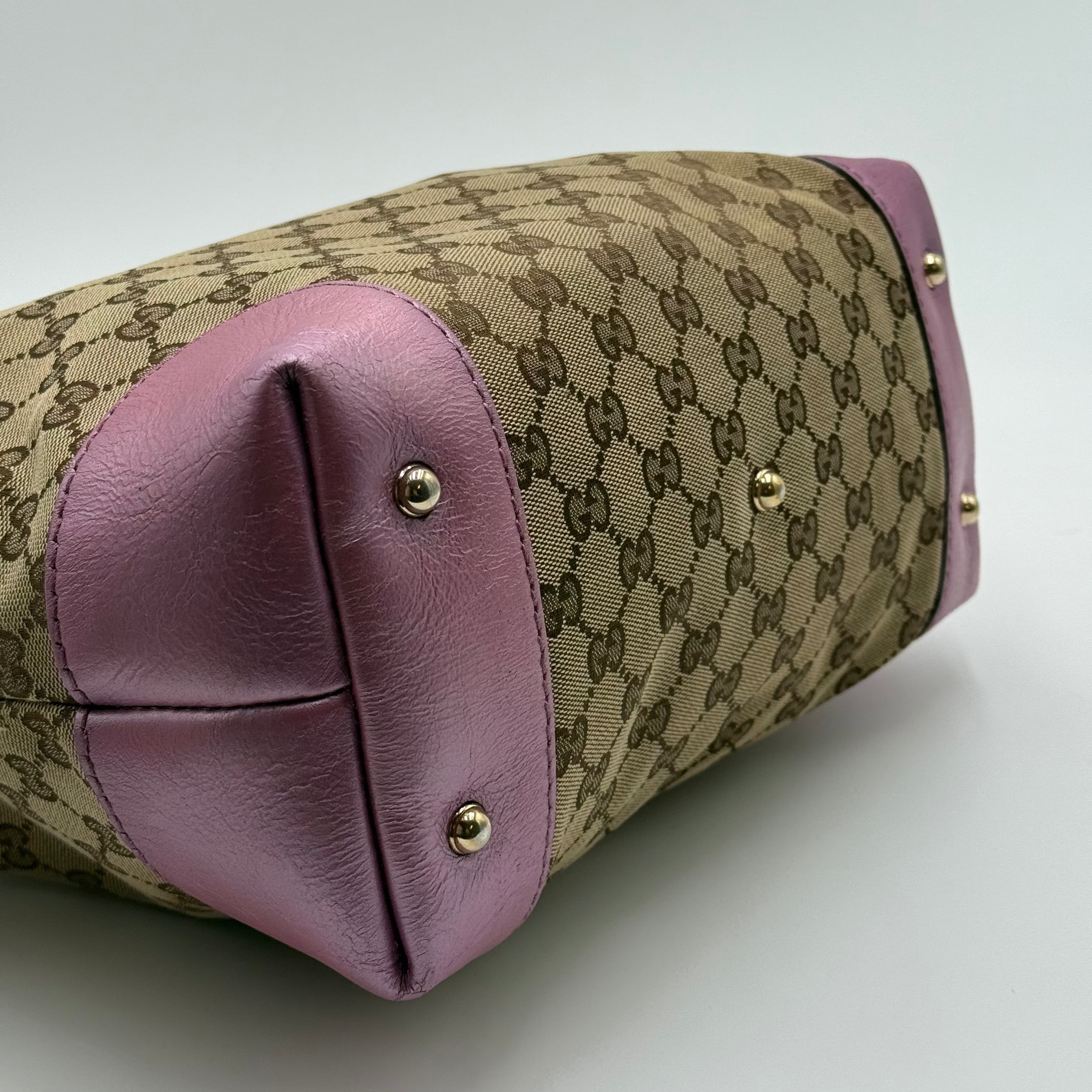 Gucci Heart Bit Guccisima GG Canvas Metallic Pink