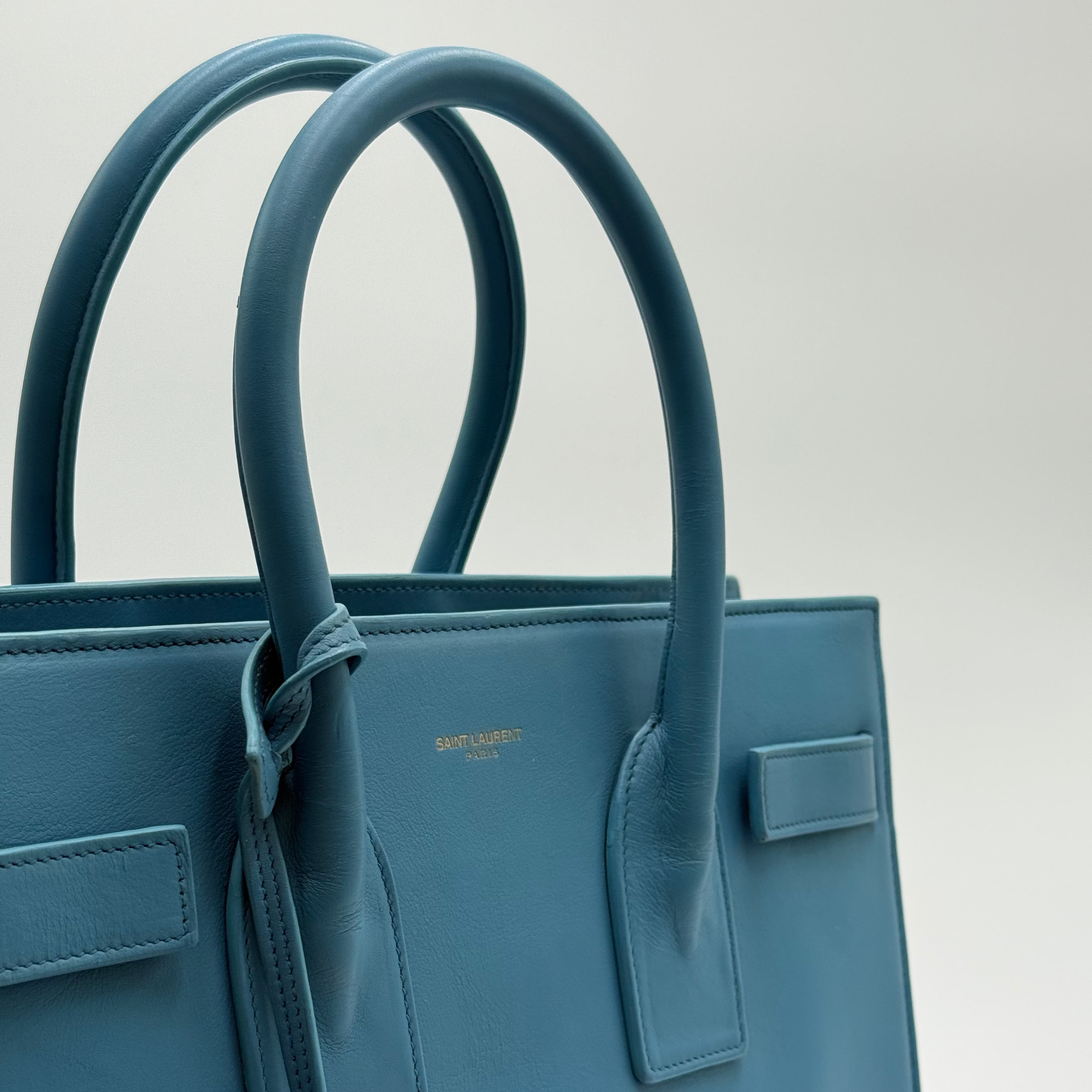 Saint Laurent Light Blue Sac De Jour Small