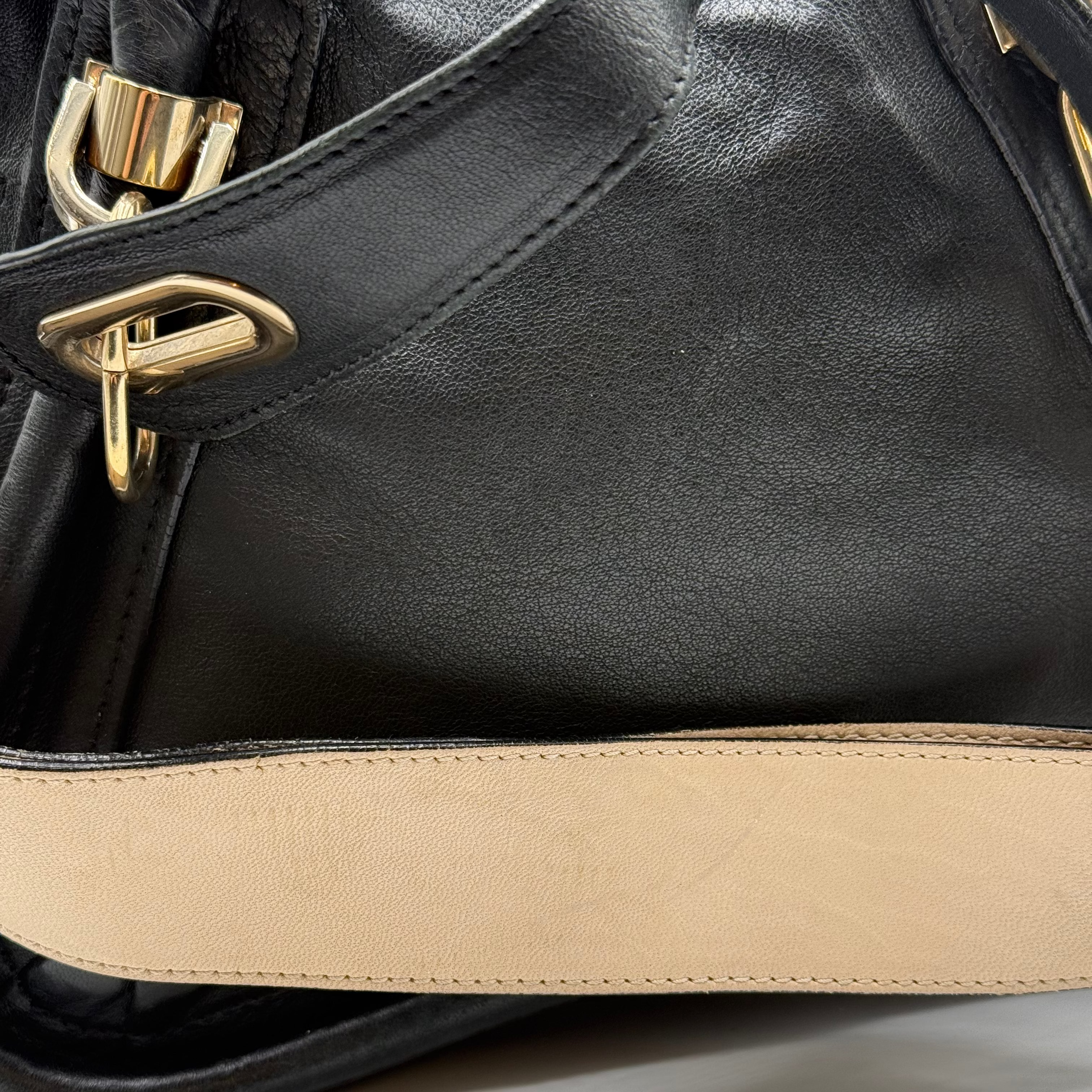 Chloé Black Leather Military Paraty MM