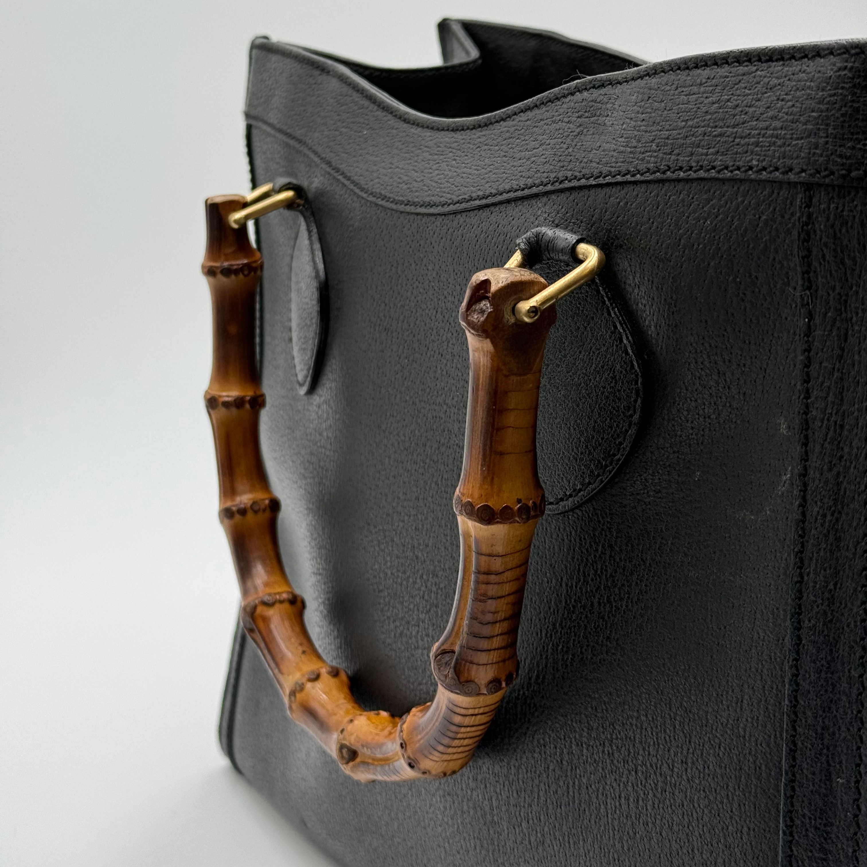 Gucci Black Leather Diana Bamboo