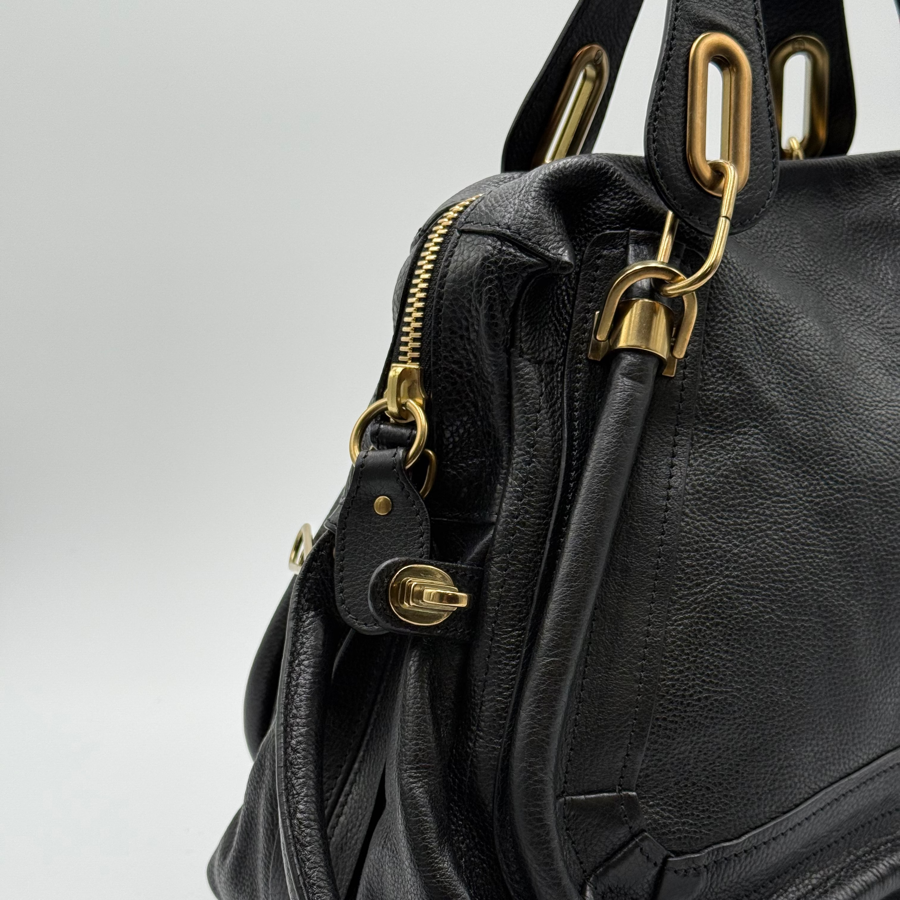 Chloé Black Leather Paraty MM