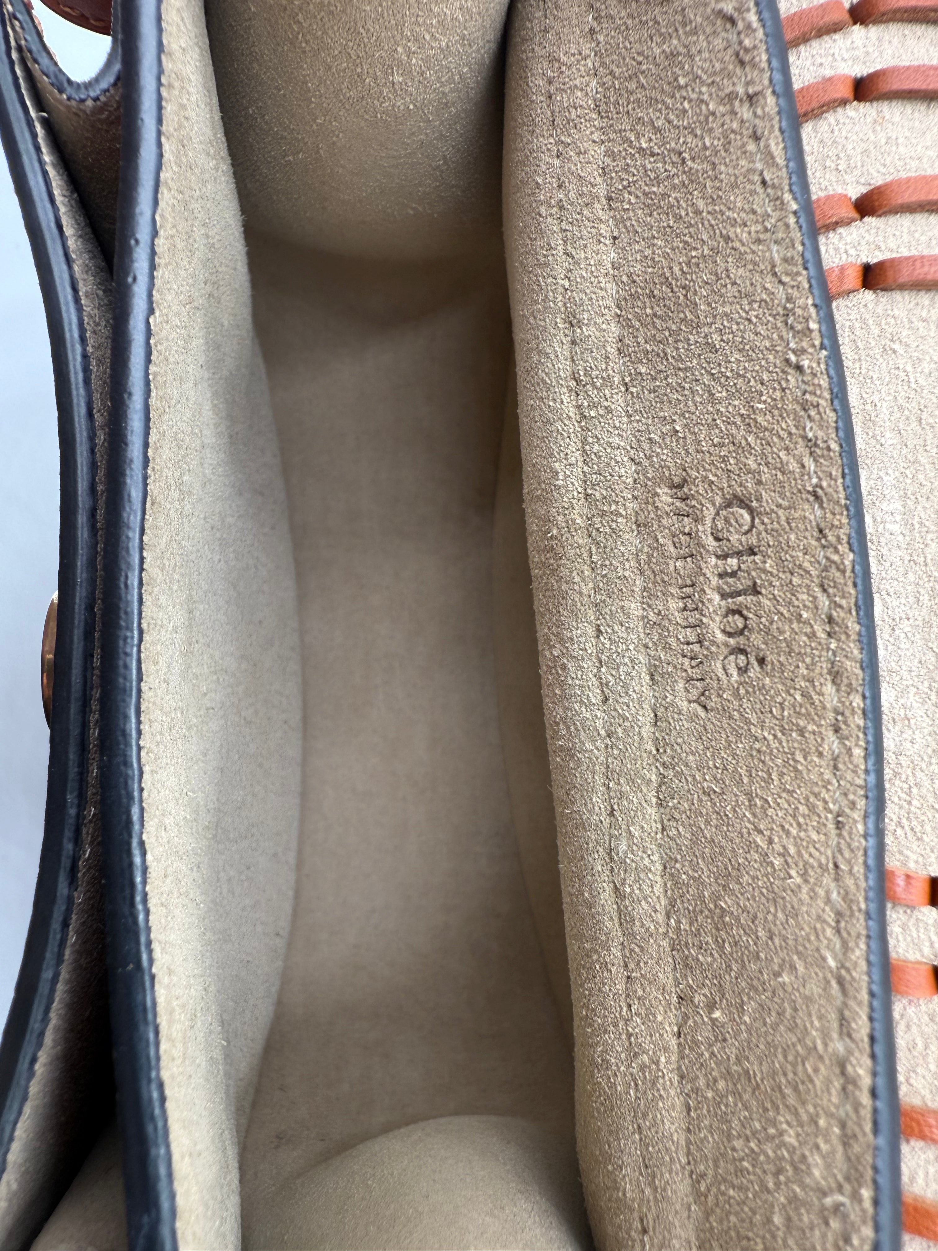 Chloé Whipstitch Brown Leather Hudson Mini