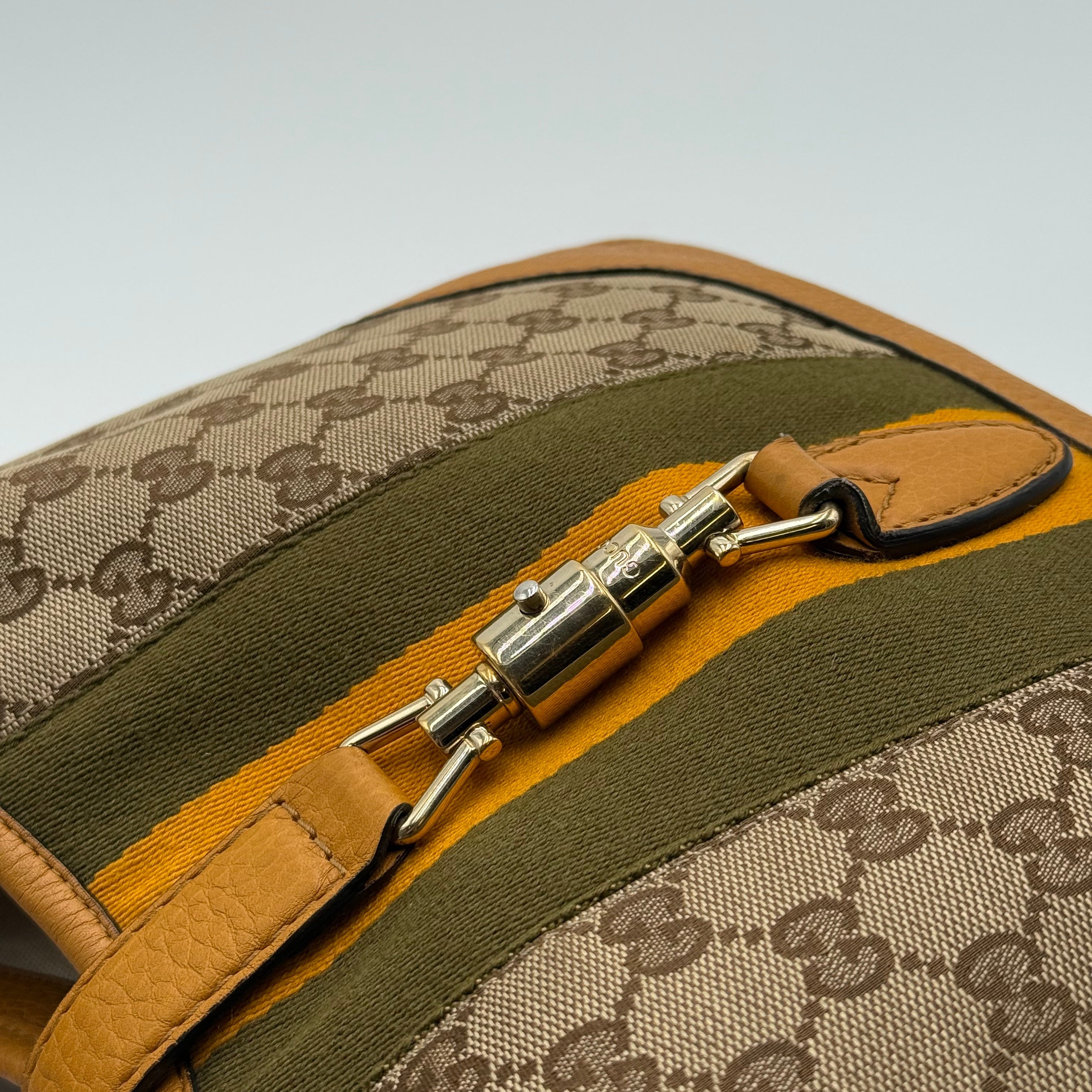 Gucci Yellow Olive GG Canvas Jackie 1961