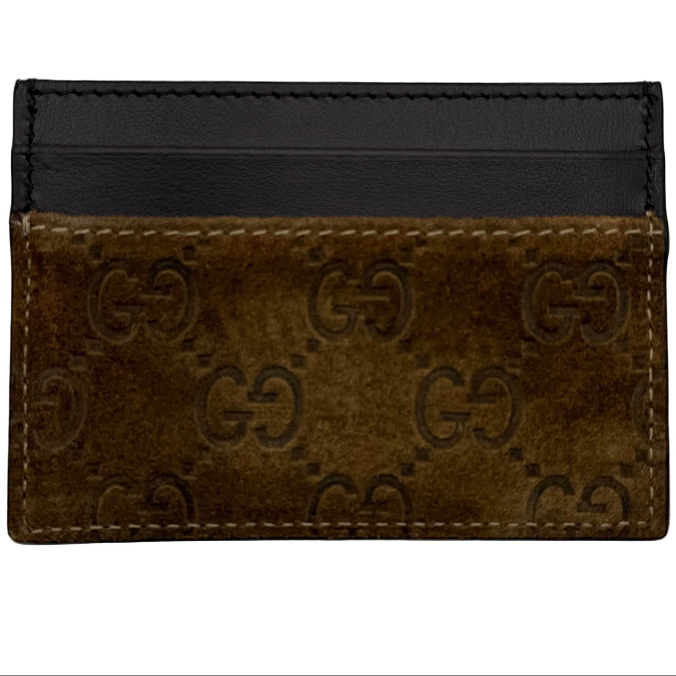 Gucci GG Suede Brown Cardholder
